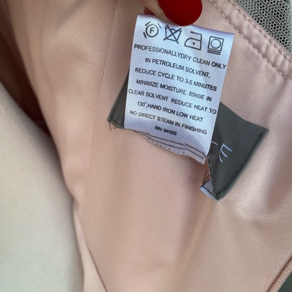 Amsale soft tulle bridesmaid formal long dress in blush, size 12 - Picture 12 of 12